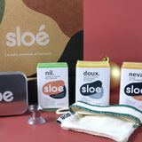 Sloé set: 3 soaps & 3 accessories